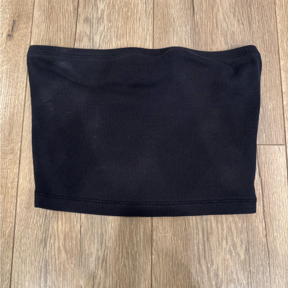 Forever 21 Black Ribbed Cropped Tube Top
